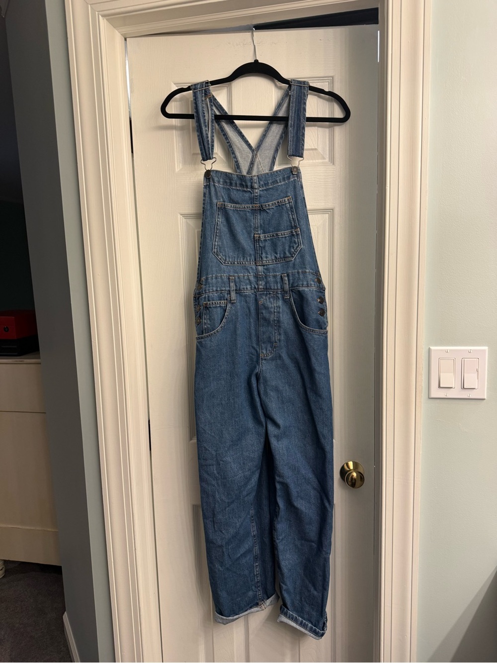 We The Free Denim Utility Jumpsuit in Light Blue